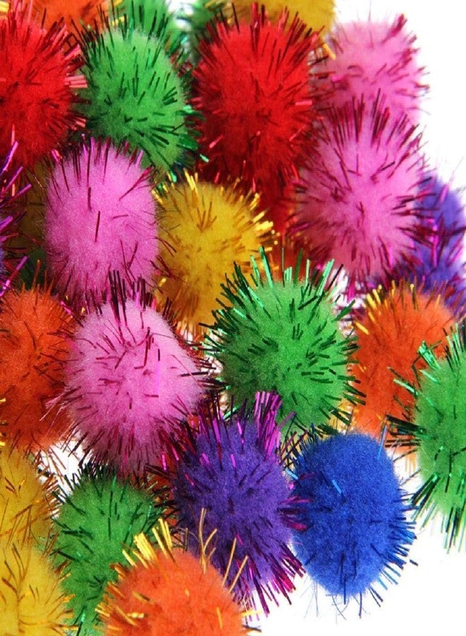 Cauaoa 100 Pcs Colorful Sparkly Glitter Tinsel Balls & Pom Balls for Cats, for Kittens Exercise and Multiple Cats Play and Chase - Image 5